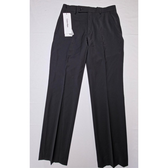 Calvin‎ Klein Dress Pants Mens 30x30 Black Slim Fit Wool Blend Trouser - Picture 2 of 10